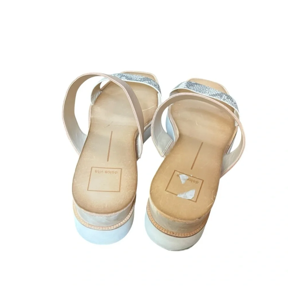 Dolce vita tan snake print wood sandals 9.5 Parni Double-Band Flatform Sandals
